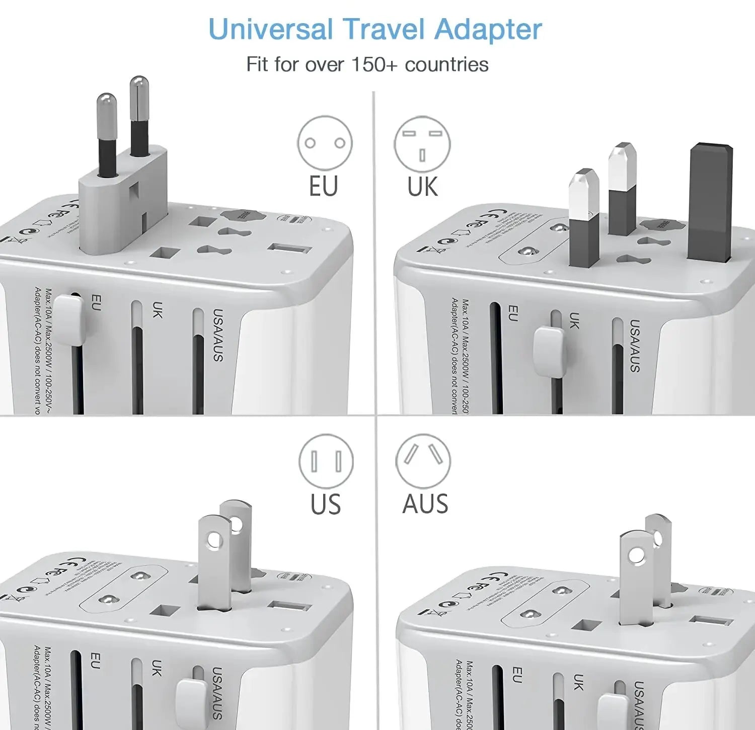 Global Connect Universal Travel Adapter plug